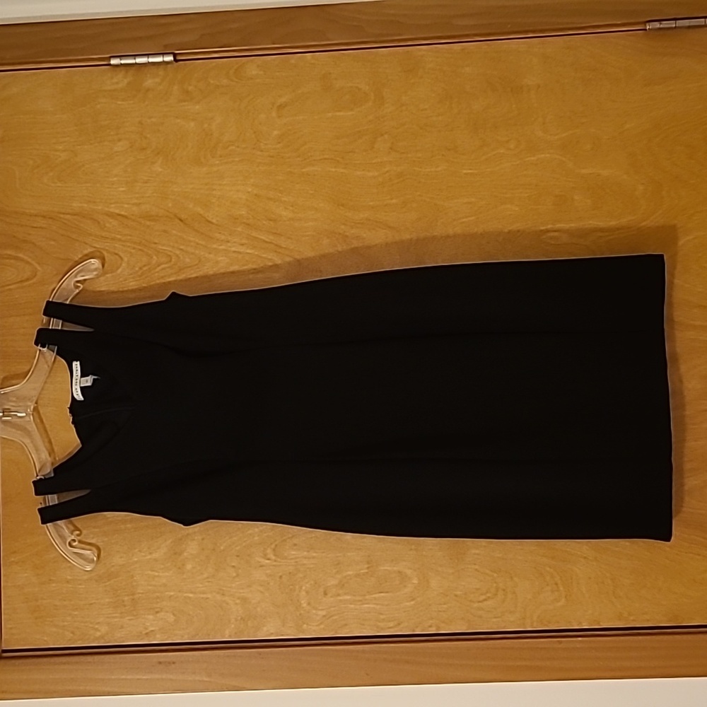 Black fleur and stone cocktail dress